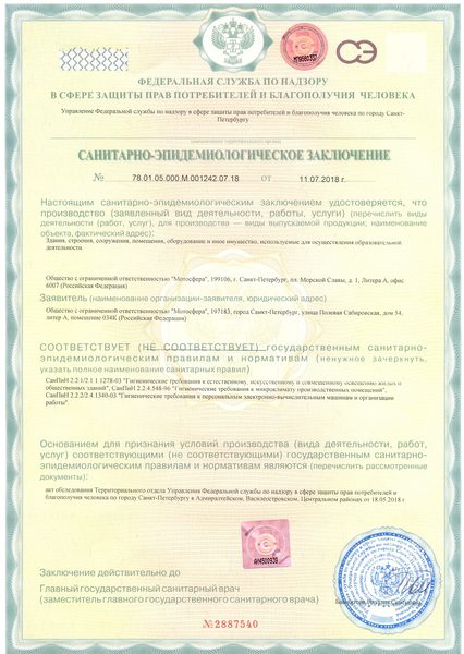 Наличие лицензии
